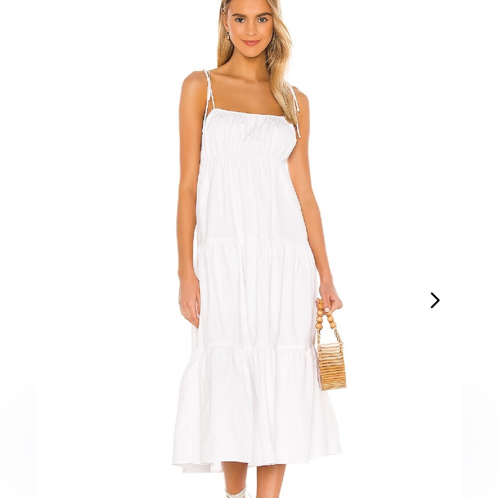XS, MINTZ MIDI DRESS, White, Lovers and Friends, Revolve, worn once